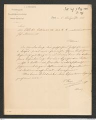k.k. naturhistorisches Hofmuseum, Intendanzakten 1885-1896 (Hauer), Aktenzahl Z.388/1888, Seite 1